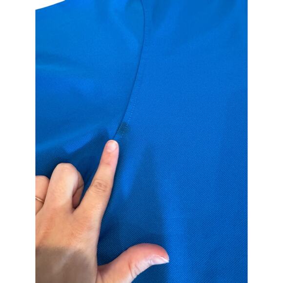 FootJoy FJ Blue Golf Polo TPC Sawgrass Logo Men’s Large Performance Shirt - Picture 3 of 11